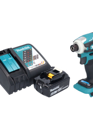 Makita DTD 172 RG1 Atornillador de impacto inalámbrico 18 V 180 Nm 1/4" sin escobillas + 1x batería 6,0 Ah + cargador