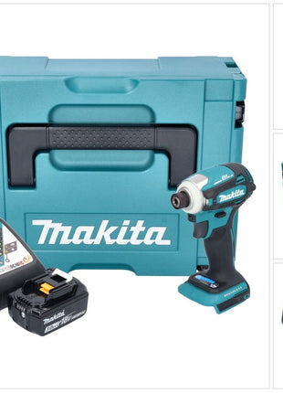 Makita DTD 172 RF1J Atornillador de impacto inalámbrico 18 V 180 Nm 1/4" sin escobillas + 1x batería 3,0 Ah + cargador + Makpac