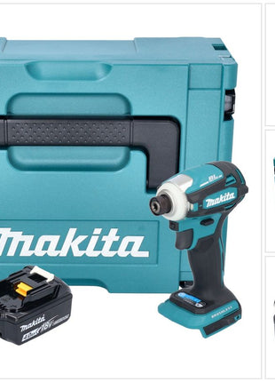 Makita DTD 172 M1J llave de impacto inalámbrica 18 V 180 Nm 1/4" sin escobillas + 1x batería 4,0 Ah + Makpac - sin cargador