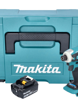 Makita DTD 172 M1J llave de impacto inalámbrica 18 V 180 Nm 1/4" sin escobillas + 1x batería 4,0 Ah + Makpac - sin cargador