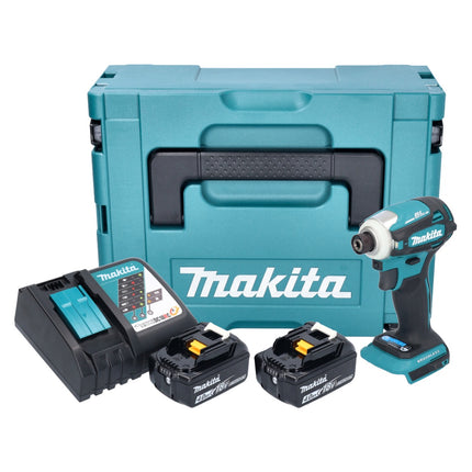 Makita DTD 172 RMJ cordless impact wrench 18 V 180 Nm 1/4" brushless + 2x rechargeable battery 4.0 Ah + charger + Makpac