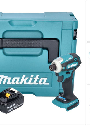 Makita DTD 172 G1J cordless impact wrench 18 V 180 Nm 1/4" brushless + 1x rechargeable battery 6.0 Ah + Makpac - without charger