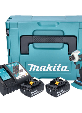 Makita DTD 172 RGJ akumulatorowy klucz udarowy 18 V 180 Nm 1/4" bezszczotkowy + 2x akumulator 6,0 Ah + ładowarka + Makpac