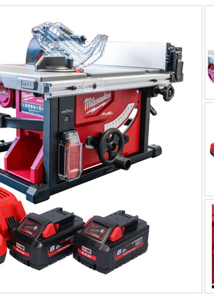 Sierra de mesa a batería Milwaukee M18 FTS210-802B 18 V 210 mm sin escobillas + 2x baterías 8,0 Ah + cargador