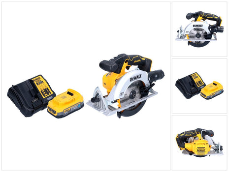 DeWalt DCS 565 E1 Akku Handkreissäge 18 V 165 mm Brushless + 1x Powerstack Akku 1,7 Ah + Ladegerät