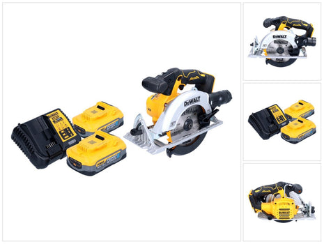 DeWalt DCS 565 H2 cordless circular saw 18 V 165 mm brushless + 2x Powerstack battery 5.0 Ah + charger