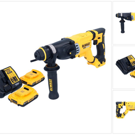 Martillo combinado a batería DeWalt DCH 263 D2 18 V 3 J SDS Plus Brushless + 2x baterías 2,0 Ah + cargador