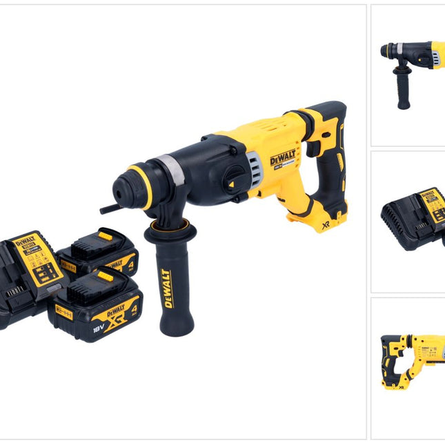 DeWalt DCH 263 M2 Akku Kombihammer 18 V 3 J SDS Plus Brushless + 2x Akku 4,0 Ah + Ladegerät
