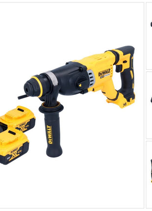 Martillo combinado a batería DeWalt DCH 263 P2 18 V 3 J SDS Plus Brushless + 2x baterías 5,0 Ah + cargador