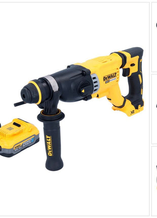 Martillo combinado a batería DeWalt DCH 263 H1 18 V 3 J SDS Plus Brushless + 1x batería Powerstack 5,0 Ah + cargador