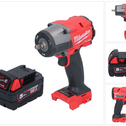Milwaukee M18 FMTIW2F38-501 Cordless impact wrench 18 V 745 Nm 3/8" brushless + 1x rechargeable battery 5.0 Ah - without charger