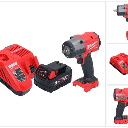 Milwaukee M18 FMTIW2F38-501 Cordless impact wrench 18 V 745 Nm 3/8" brushless + 1x rechargeable battery 5.0 Ah + charger