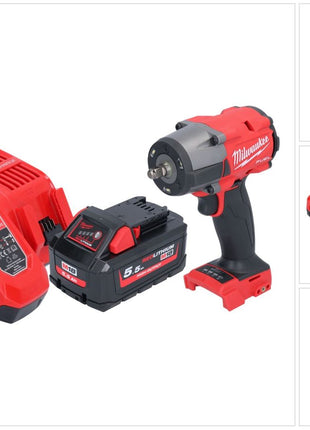 Milwaukee M18 FMTIW2F38-551 Clé à choc sans fil 18 V 745 Nm 3/8'' Brushless + 1x batterie 5,5 Ah + chargeur