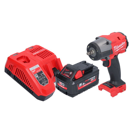 Milwaukee M18 FMTIW2F38-551 Llave de impacto sin cable 18 V 745 Nm 3/8" sin escobillas + 1x batería recargable 5,5 Ah + cargador