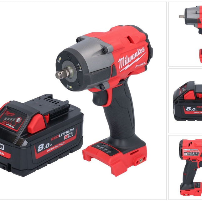 Milwaukee M18 FMTIW2F38-801 Cordless impact wrench 18 V 745 Nm 3/8" brushless + 1x rechargeable battery 8.0 Ah - without charger