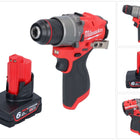 Taladro percutor inalámbrico Milwaukee M12 FPD2-601 12 V 45 Nm sin escobillas + 1x batería 6,0 Ah - sin cargador