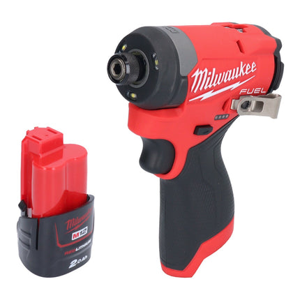 Llave de impacto sin cable Milwaukee M12 FID2-201 12 V 170 Nm 1/4" sin escobillas + 1x batería recargable 2.0 Ah - sin cargador