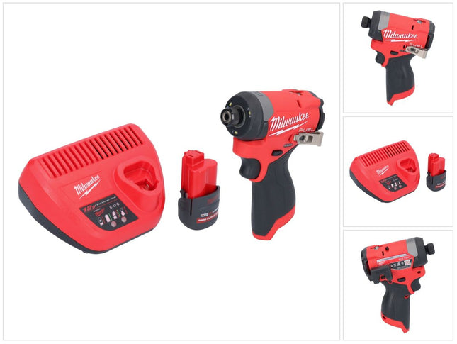 Llave de impacto a batería Milwaukee M12 FID2-251 12 V 170 Nm 1/4" sin escobillas + 1x batería 2,5 Ah + cargador