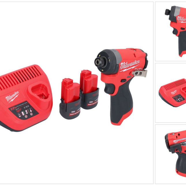 Milwaukee M12 FID2-252 Akku Schlagschrauber 12 V 170 Nm 1/4" Brushless + 2x Akku 2,5 Ah + Ladegerät