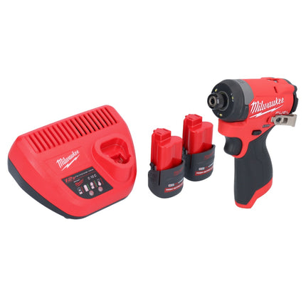 Milwaukee M12 FID2-252 akumulatorowy klucz udarowy 12 V 170 Nm 1/4" bezszczotkowy + 2x akumulator 2,5 Ah + ładowarka