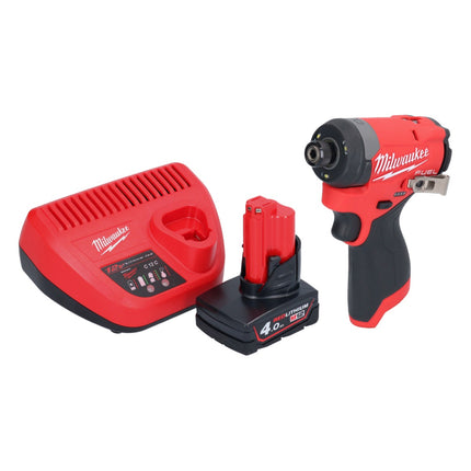 Milwaukee M12 FID2-401 akumulatorowy klucz udarowy 12 V 170 Nm 1/4" bezszczotkowy + 1x akumulator 4,0 Ah + ładowarka