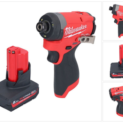 Avvitatore a impulsi a batteria Milwaukee M12 FID2-501 12 V 170 Nm 1/4" brushless + 1x batteria ricaricabile 5,0 Ah - senza caricabatterie