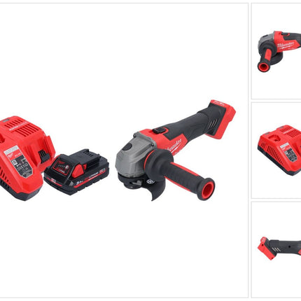 Milwaukee M18 FSAG115X-301 Amoladora angular sin cable 18 V 115 mm sin escobillas + 1x batería recargable 3,0 Ah + cargador