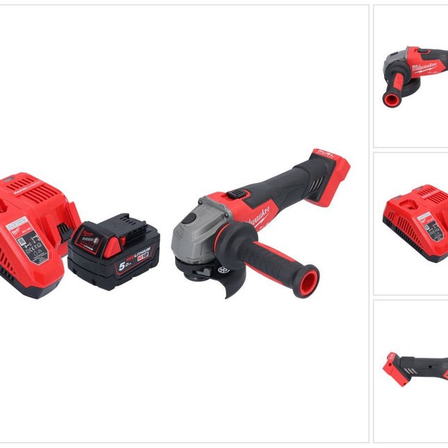 Milwaukee M18 FSAG115X-501 Smerigliatrice angolare a batteria 18 V 115 mm brushless + 1x batteria 5,0 Ah + caricabatterie