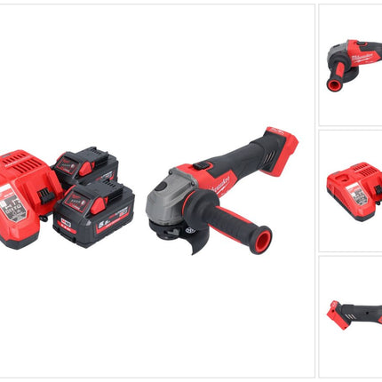 Amoladora angular a batería Milwaukee M18 FSAG115X-552 18 V 115 mm sin escobillas + 2x baterías 5,5 Ah + cargador