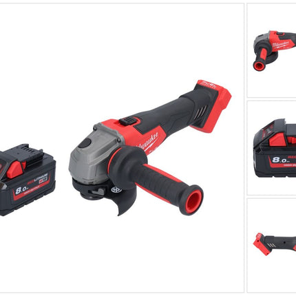 Amoladora angular a batería Milwaukee M18 FSAG115X-801 18 V 115 mm sin escobillas + 1x batería 8,0 Ah - sin cargador