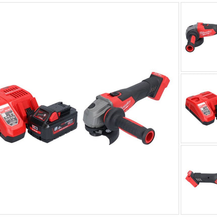 Amoladora angular a batería Milwaukee M18 FSAG115X-801 18 V 115 mm sin escobillas + 1x batería 8,0 Ah + cargador