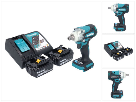 Makita DTW 301 RF Atornillador de impacto inalámbrico 18 V 330 Nm 1/2" sin escobillas + 2x baterías 3,0 Ah + cargador