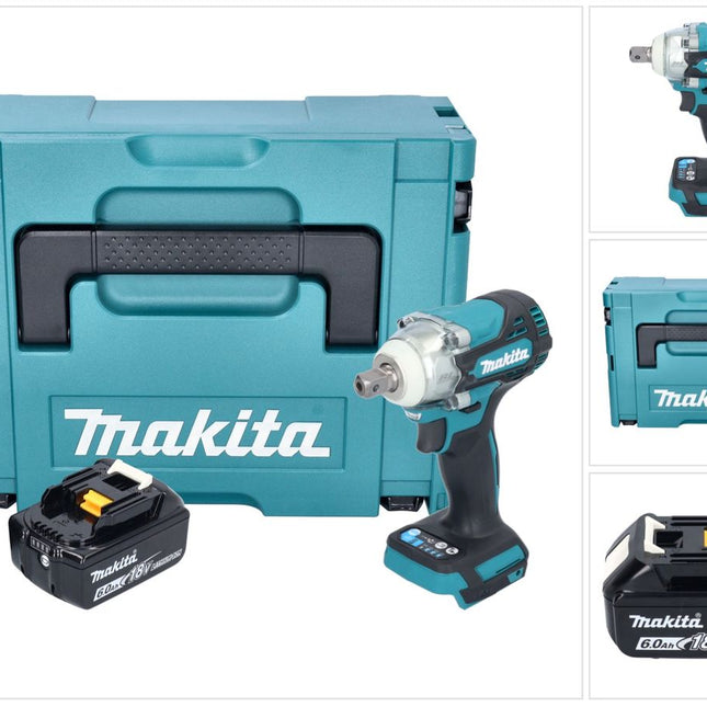 Makita DTW 301 G1J Akku Schlagschrauber 18 V 330 Nm 1/2" Brushless + 1x Akku 6,0 Ah + Makpac - ohne Ladegerät