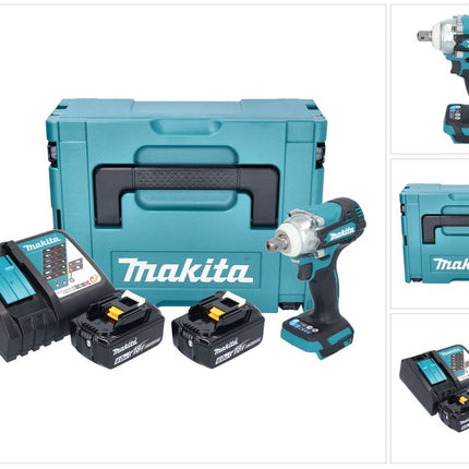 Makita DTW 301 RGJ cordless impact wrench 18 V 330 Nm 1/2" brushless + 2x rechargeable battery 6.0 Ah + charger + Makpac