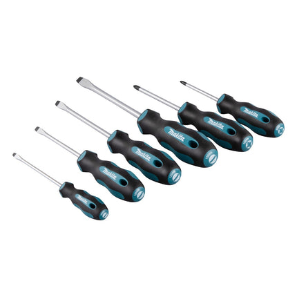 Makita E-10512 Juego de destornilladores de 6 piezas SL4 / SL5,5 / SL6,5 / SL8 / PZ1 / PZ2