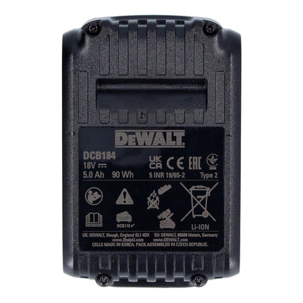 Batteria DeWalt DCB 184 P4 18 V 5,0 Ah / 5000 mAh 4 pz. Batteria XR agli ioni di litio - con indicatore del livello di carica
