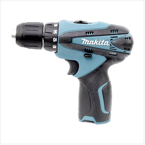 Makita DF 330 D 10,8 V Li-Ion Akku Bohrschrauber GRÜN mit 2x 10,8V Akku, Lader + Holster Tasche im Koffer - Toolbrothers