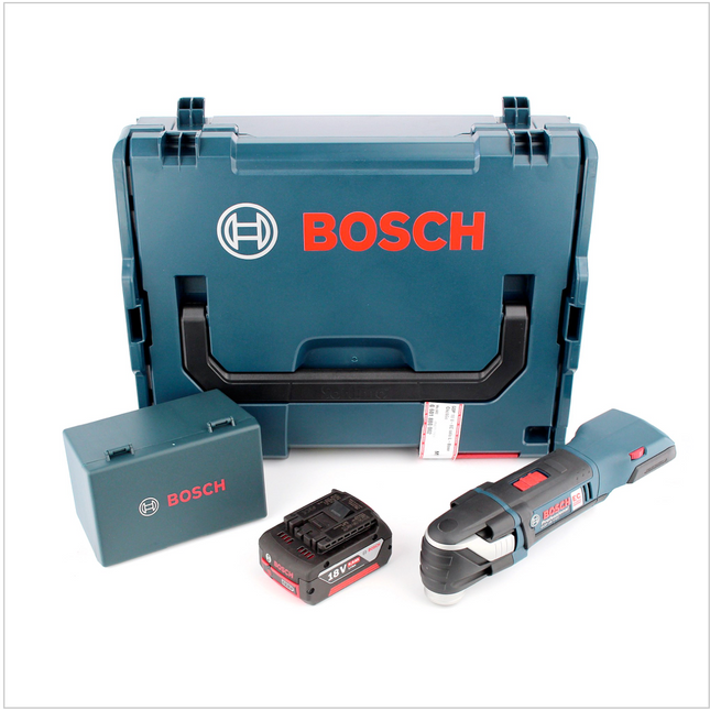 Bosch GOP 18 V-EC Professional Akku Multi Cutter Multifunktionswerkzeug mit 1x GBA 5,0 Ah Akku + 20 tlg. Zubehör + L-Boxx - Toolbrothers
