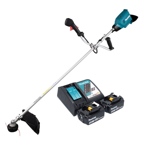 Makita DUR 369 ARF2 Decespugliatore a batteria 36 V ( 2x 18 V ) 43 cm senza spazzole + 2x batteria 3,0 Ah + caricabatteria