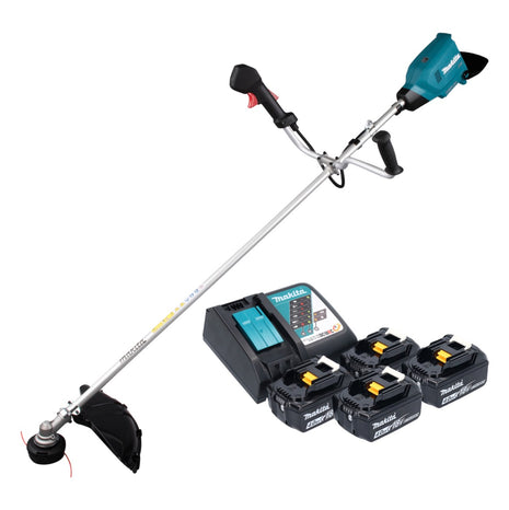 Makita DUR 369 ARM4 débroussailleuse sans fil 36 V ( 2x 18 V ) 43 cm sans brosse + 4x batterie 4,0 Ah + chargeur + chargeur de batterie