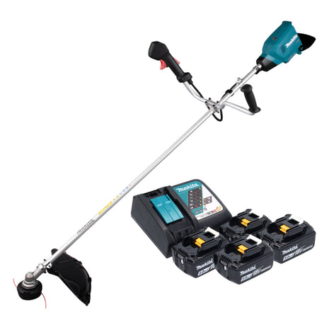 Desbrozadora de batería Makita DUR 369 ART4 36 V (2x 18 V) 43 cm sin escobillas + 4x batería 5,0 Ah + cargador