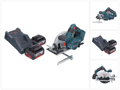 Bosch GKS 18V-57-2 Professional cordless circular saw 18 V 165 mm brushless + 2x rechargeable battery 4.0 Ah + charger