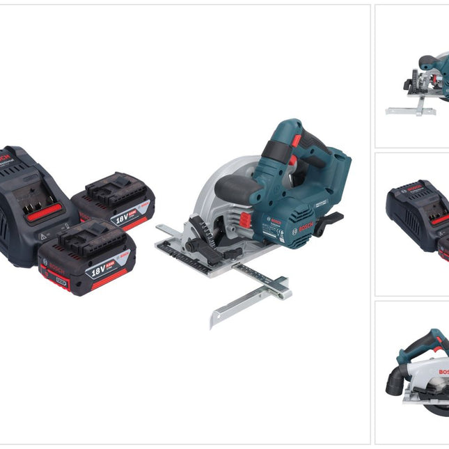 Bosch GKS 18V-57-2 Professional Akku Handkreissäge 18 V 165 mm Brushless + 2x Akku 6,0 Ah + Ladegerät
