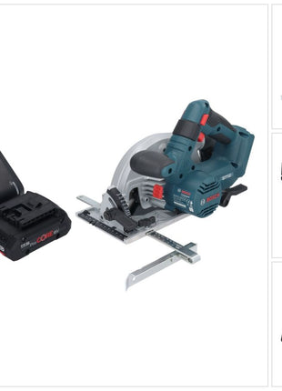 Bosch GKS 18V-57-2 Sega circolare professionale a batteria 18 V 165 mm senza spazzole + 1x batteria ricaricabile ProCORE 4,0 Ah + caricabatteria