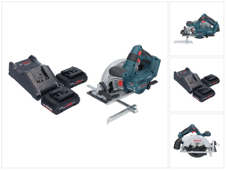 Bosch GKS 18V-57-2 Professional Akku Handkreissäge 18 V 165 mm Brushless + 2x ProCORE Akku 4,0 Ah + Ladegerät