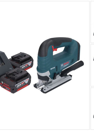 Bosch GST 18V-125 B Professional cordless jigsaw 18 V 125 mm brushless + 2x rechargeable battery 4.0 Ah + charger