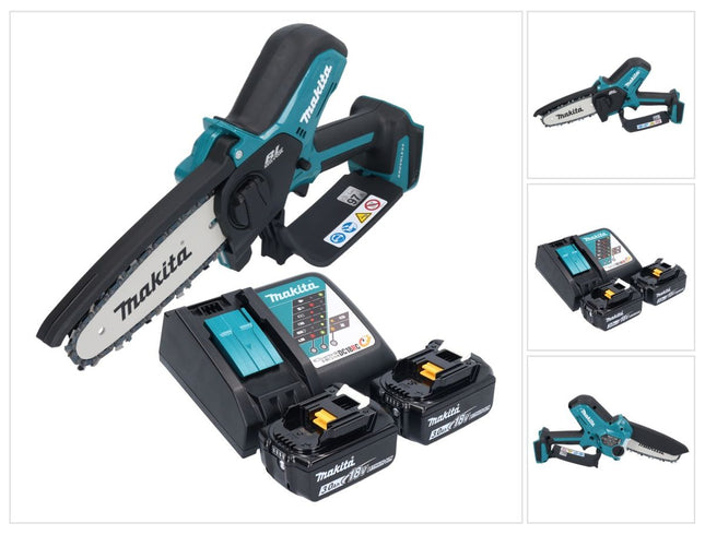 Makita DUC 150 RF2 Akumulatorowa pilarka łańcuchowa 18 V 15 cm bezszczotkowa + 2x akumulator 3,0 Ah + ładowarka
