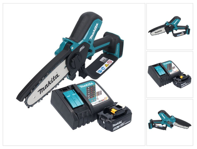 Makita DUC 150 RM akumulatorowa pilarka łańcuchowa 18 V 15 cm bezszczotkowa + 1x akumulator 4,0 Ah + ładowarka