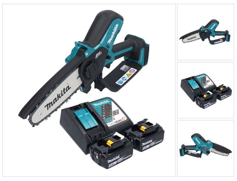 Makita DUC 150 RT2 Akku Kettensäge 18 V 15 cm Brushless + 2x Akku 5,0 Ah + Ladegerät