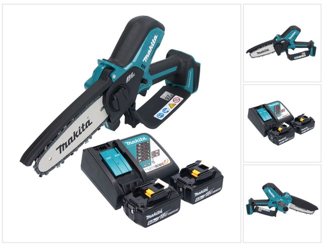 Makita DUC 150 RG2 Akumulatorowa pilarka łańcuchowa 18 V 15 cm bezszczotkowa + 2x akumulator 6,0 Ah + ładowarka